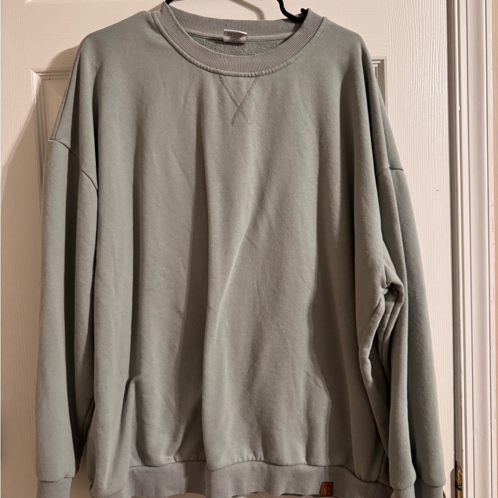 Little Bipsy Gray Sweatshirt Classic Crew Neck Soft Knit
